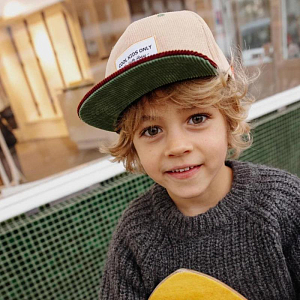 Бейсболка вельветовая Hello Hossy "Flat Brim Sweet Almond", сливочный миндаль